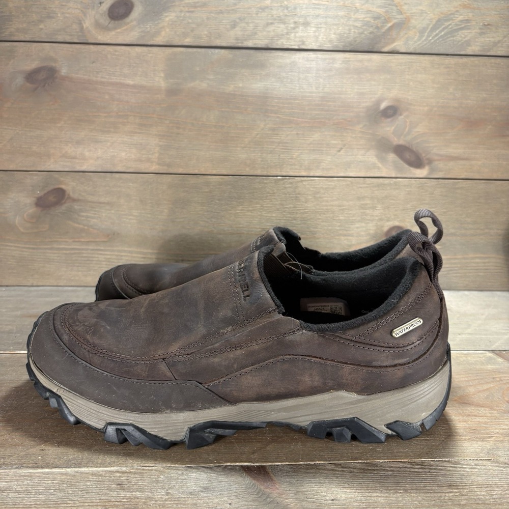 Merrell Coldpack Ice womens size 11 shoes brown leather waterproof Moc sneakers